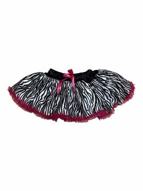 Little Stars Girls MC Black White Zebra Tutu Skirt Pink Ribbon Dance Costume
